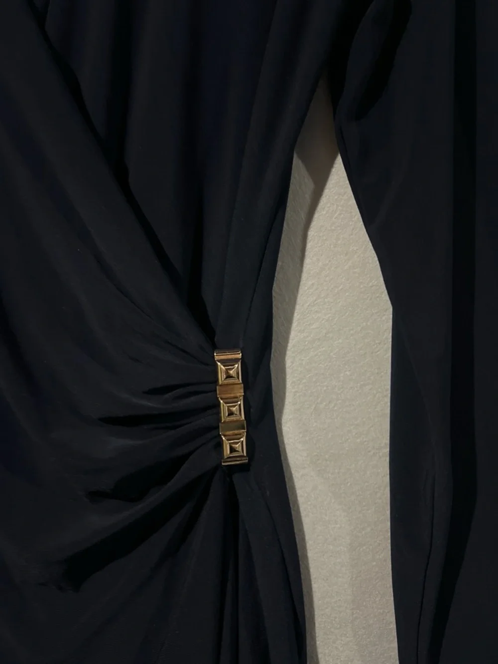 Joseph Ribkoff Dress Women’s 8 Navy Blue Ruched Faux-wrap Sheath 153009 - Picture 9 of 12